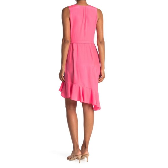 Amanda Uprichard Mary Kate Pink Silk Wrap Dress M - Picture 4 of 4